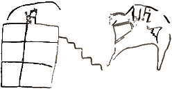 نقاشی دیواری هخامنشی بر دیوار بنایی در دهانه غلامان